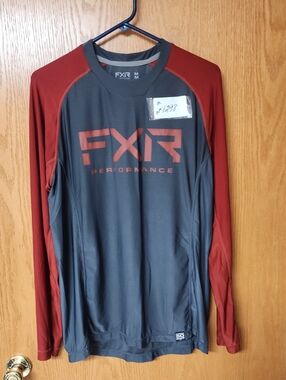 FXR Performance Long Sleeve Athletic Top - Charcoal & Rust mens M number 1298